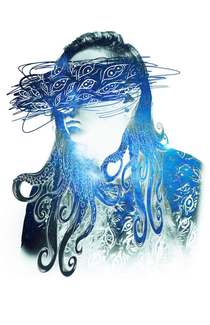 Double Exposure Portrait ✦ Photoshop Digital Collage (9/12)