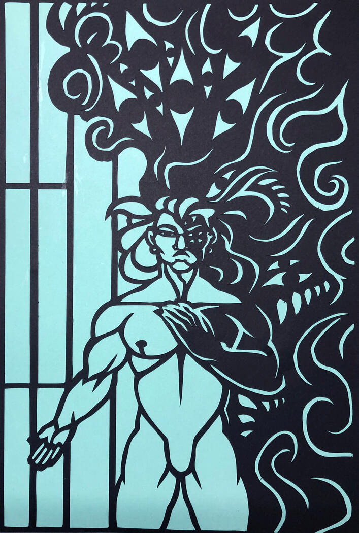Transhuman Panel 2 ✦ 12" x 9 1/2" Papercut