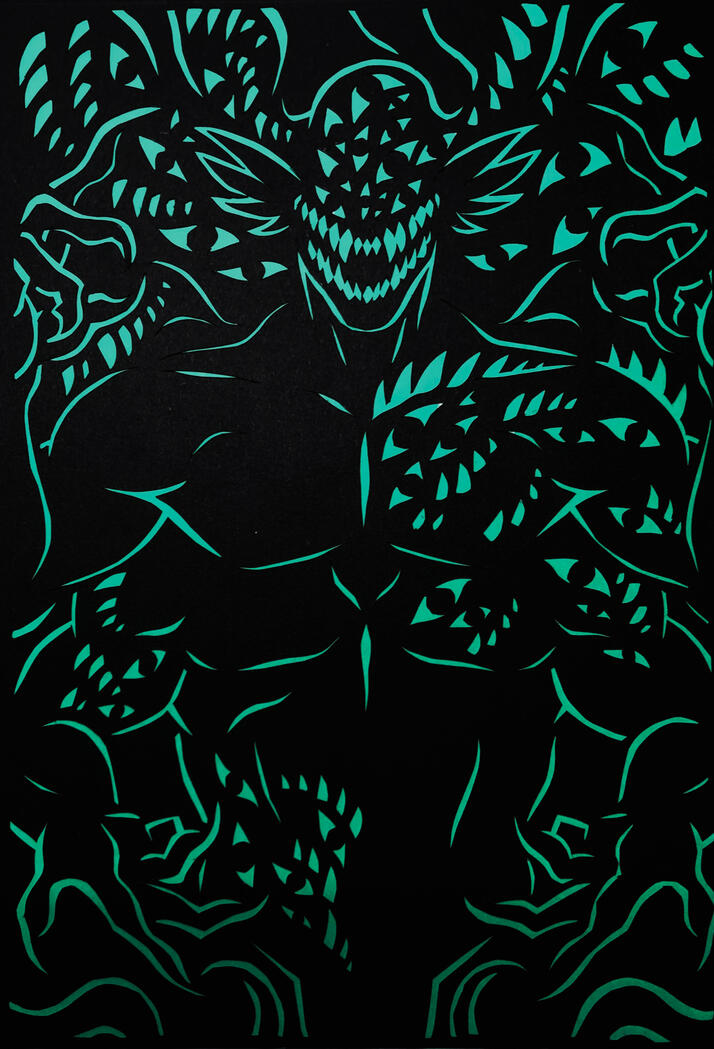 Transhuman Panel 3 ✦ 12" x 9 1/2" Papercut
