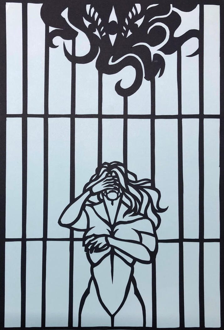 Transhuman Panel 1 ✦ 12" x 9 1/2" Papercut