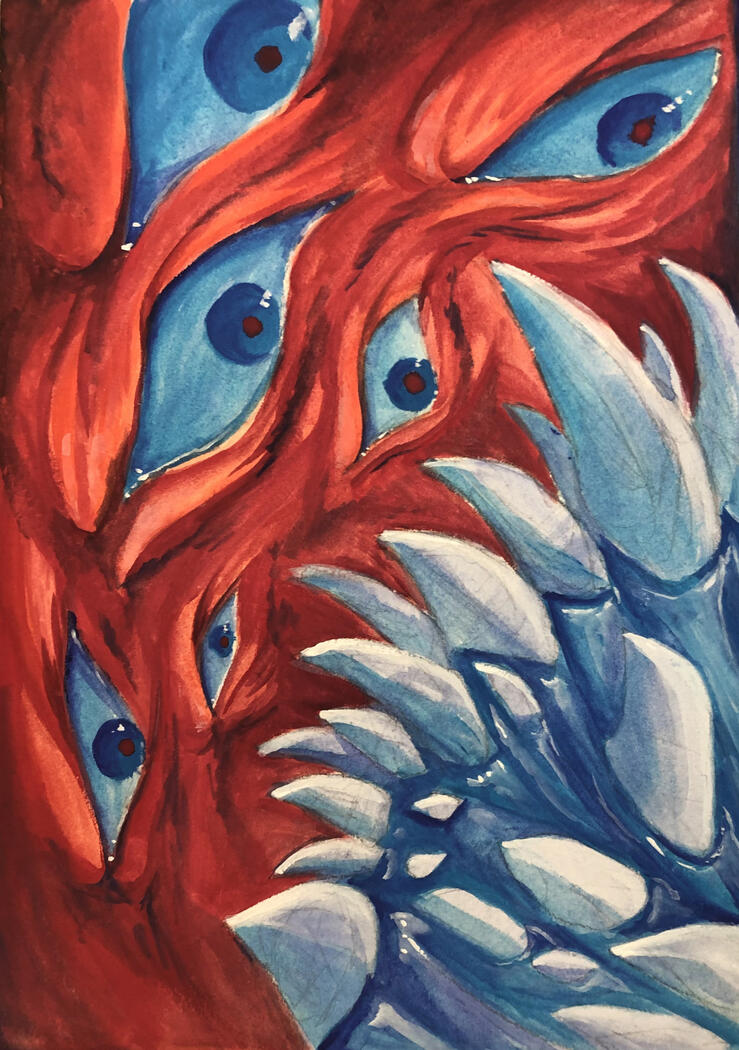 Anger Panel ✦ 8" x 11", Gouache