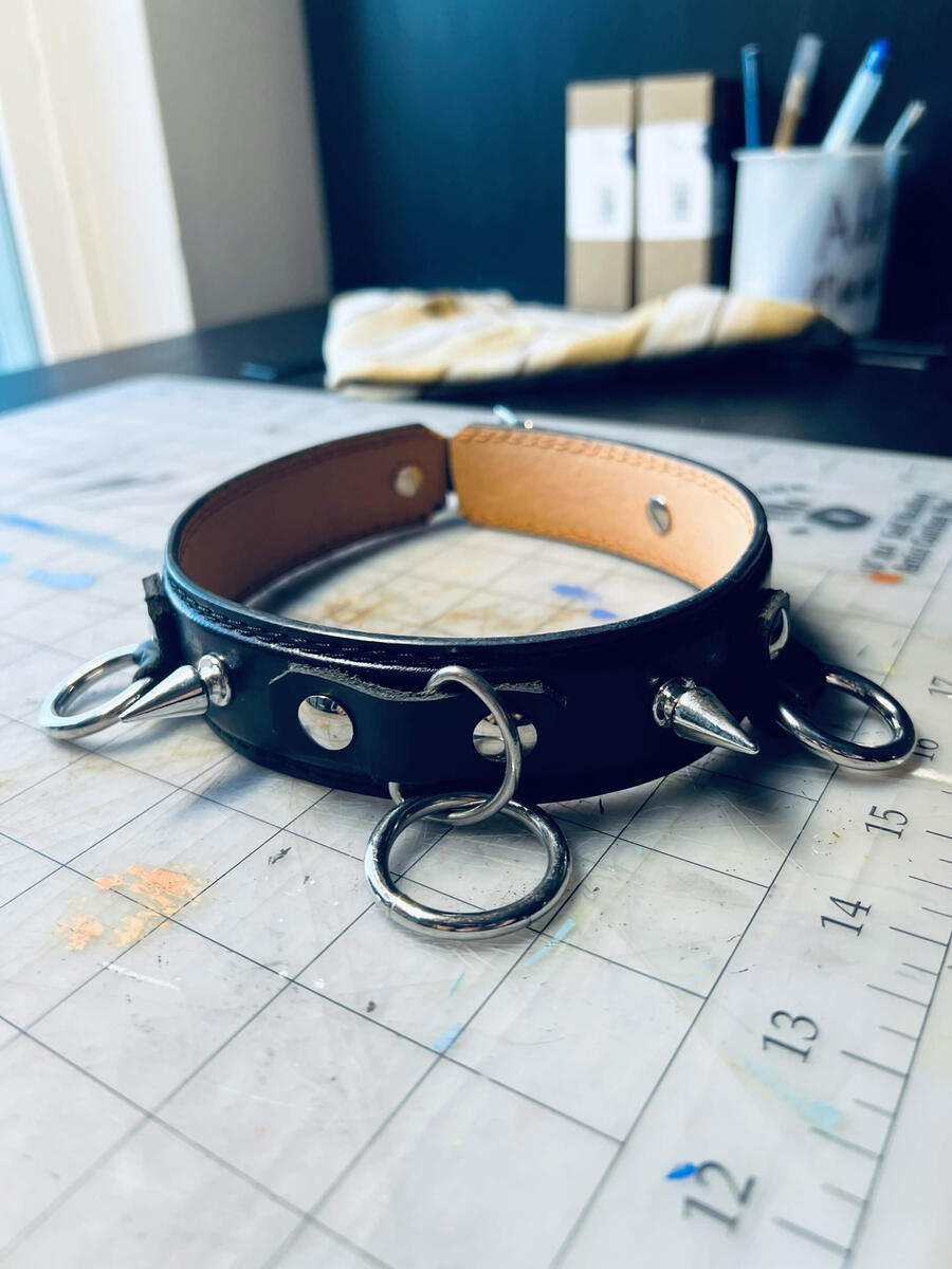 Upcycled Leather Belt Collar