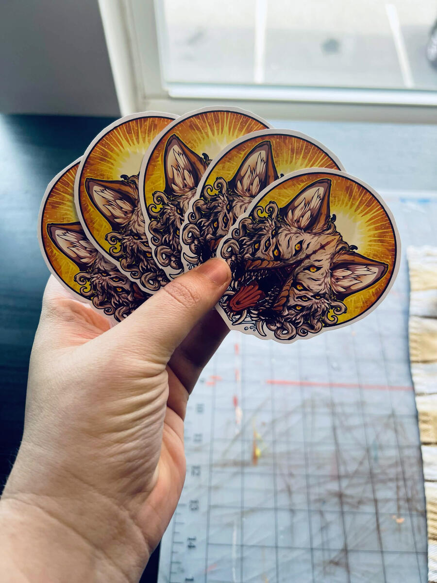 Western Horror Sticker ✦ Coyote ✦ Beta Print