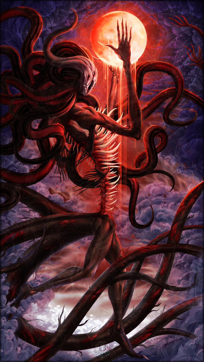Demon of the Moon ✦ 6.26"x11.087", 600 DPI