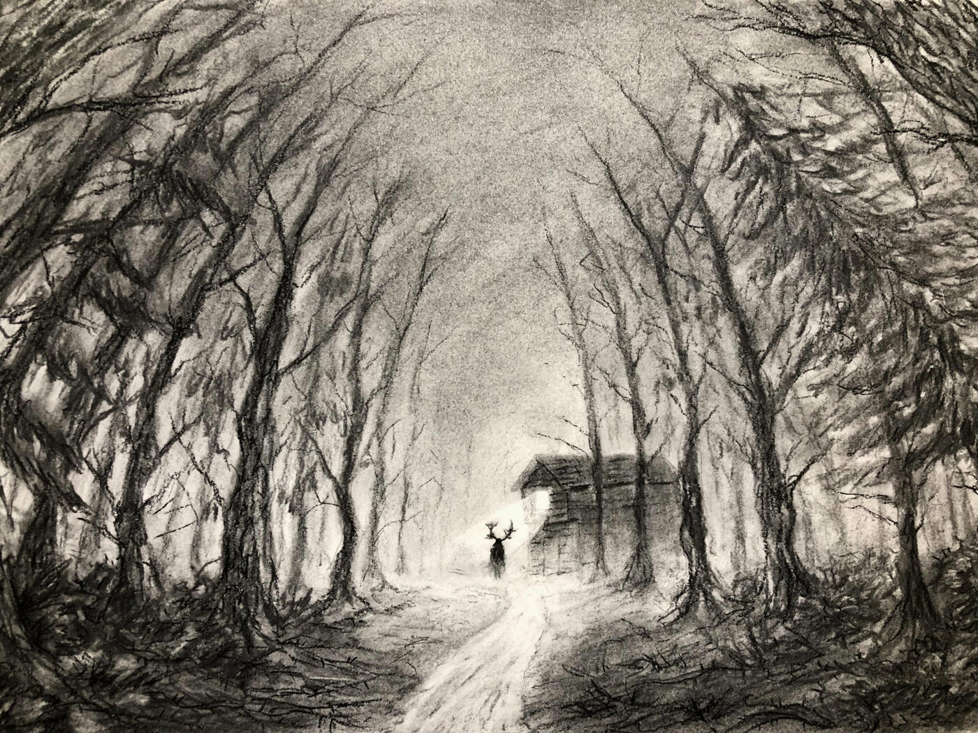Forest of the Wyrd ✦ 13" x 10", Charcoal