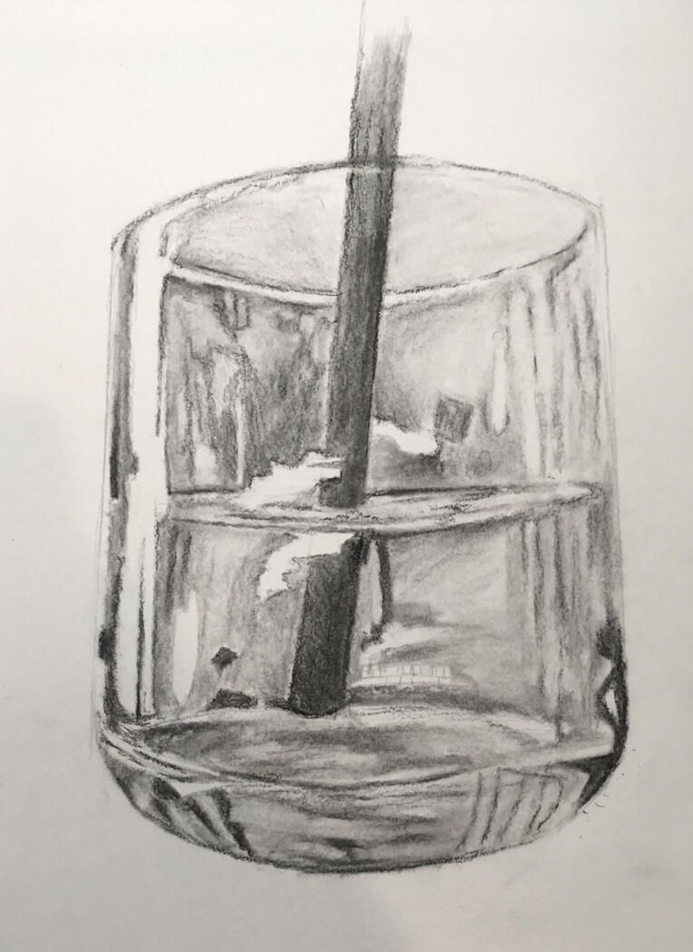 Glass Study ✦ 13" x 10", Charcoal