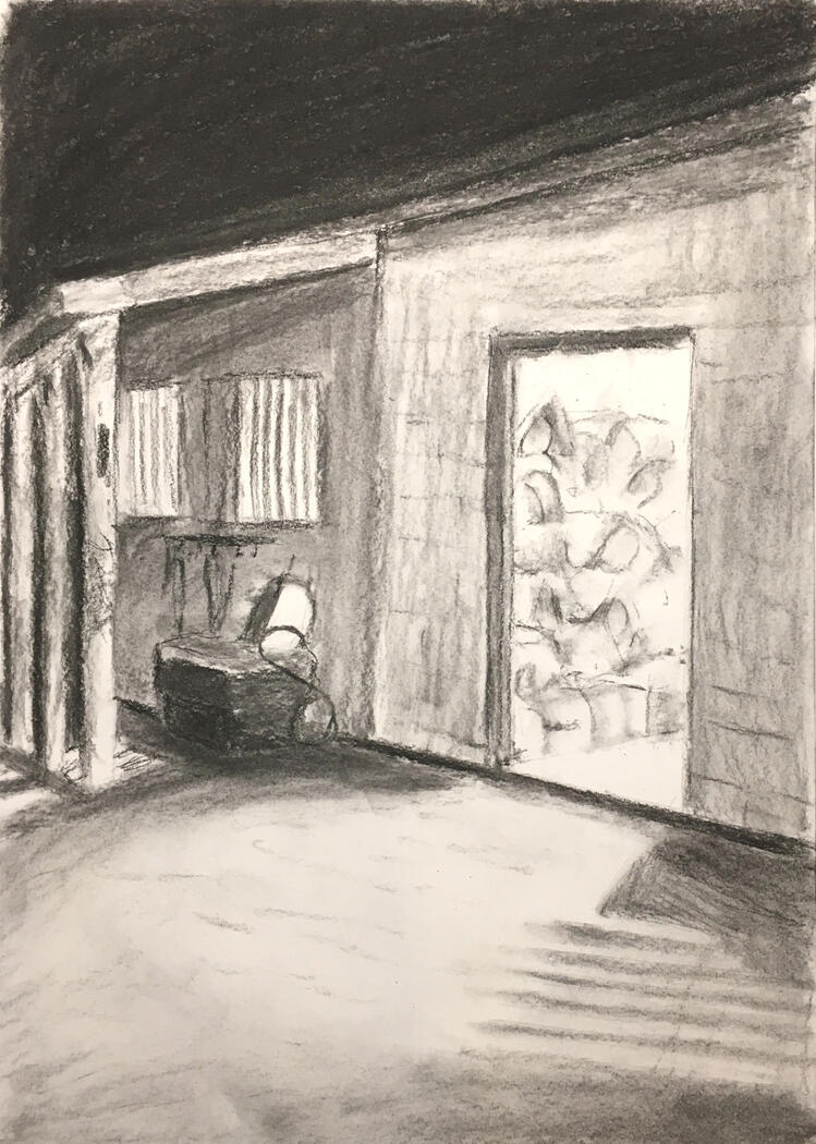 Night Environment Study ✦ 13" x 10", Charcoal